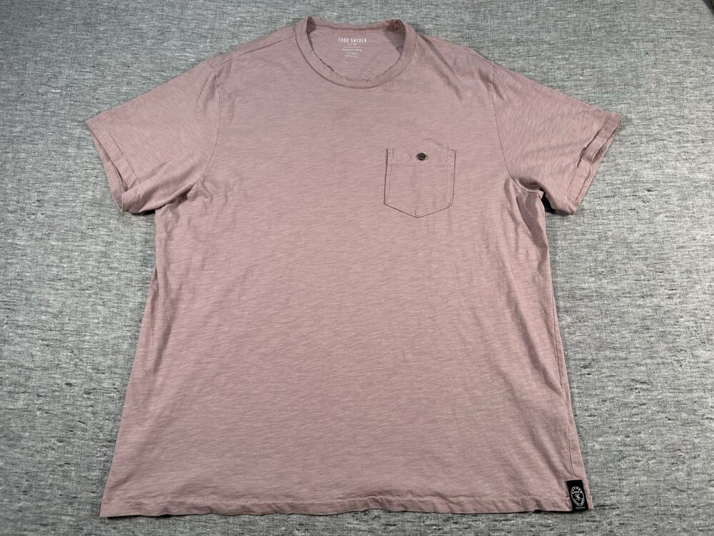 Todd Snyder Shirt Mens XXL Pink Short Sleeve Homespun Jersey Cotton Crew USA